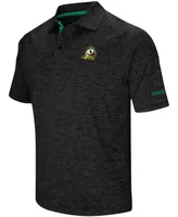 Men's Heather Black Oregon Ducks Alternate Logo Down Swing Raglan Polo Shirt