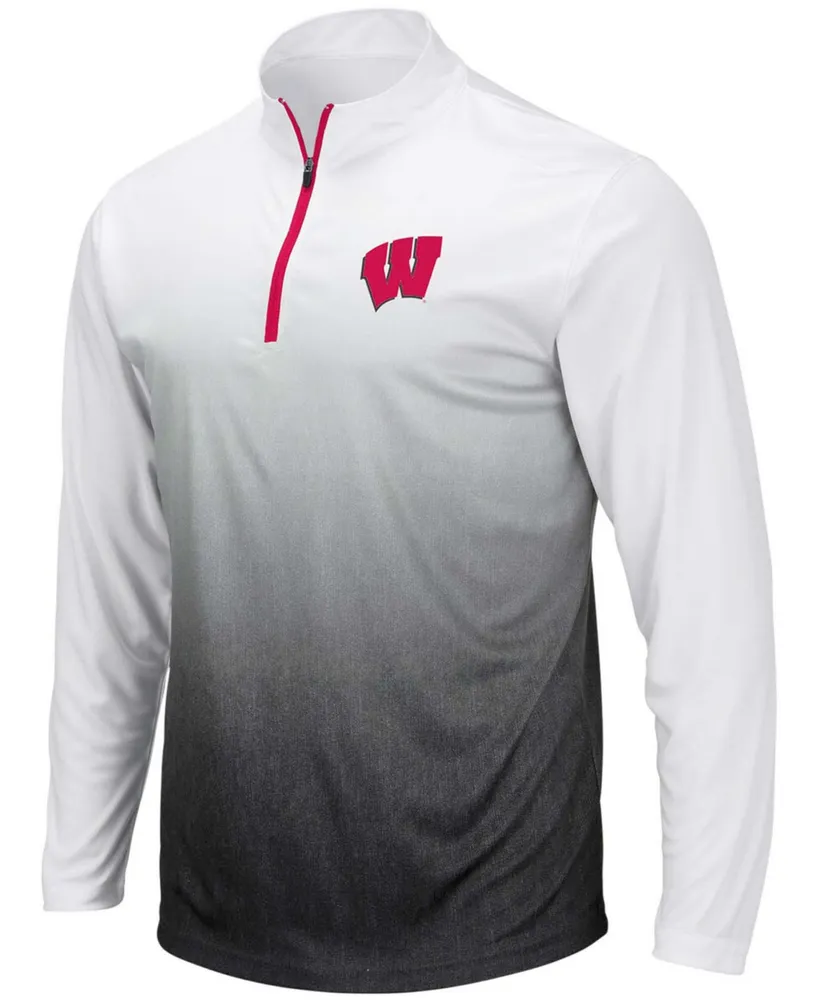 Men's Gray Wisconsin Badgers Magic Team Logo Quarter-Zip Jacket