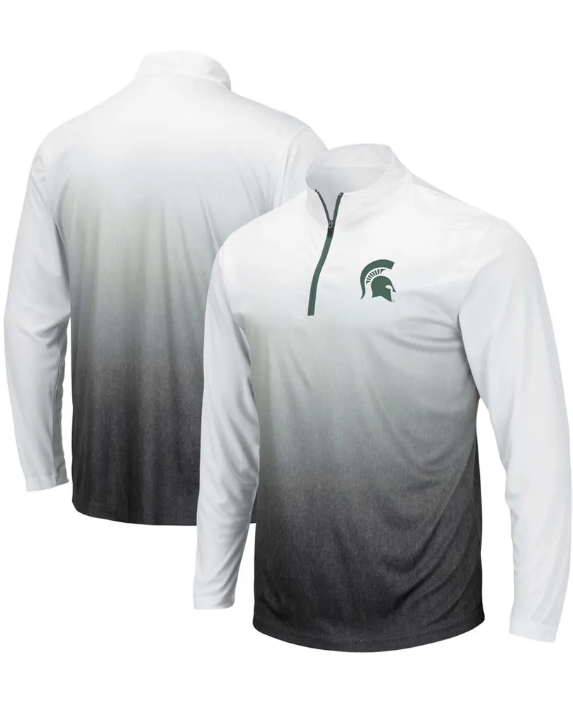 Men's Gray Michigan State Spartans Magic Team Logo Quarter-Zip Jacket