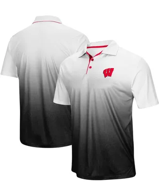 Men's Heather Gray Wisconsin Badgers Magic Team Logo Polo Shirt
