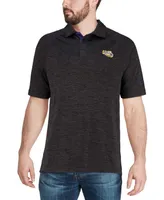 Men's Colosseum Black Lsu Tigers Down Swing Polo Shirt