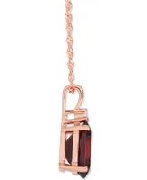 Rhodolite Garnet (2-3/4 ct. t.w.) & Diamond Accent 18" Pendant Necklace in 14k Rose Gold