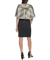 Eliza J Faux-Fur Shrug