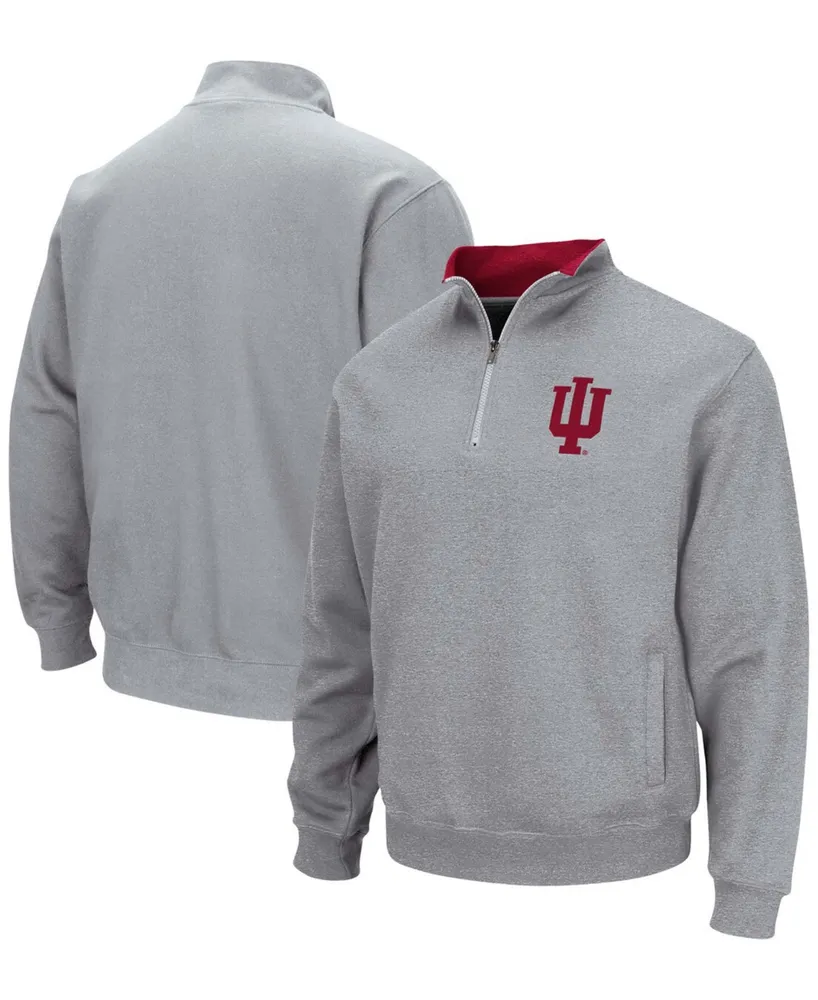 Men's Heather Gray Indiana Hoosiers Tortugas Team Logo Quarter-Zip Jacket