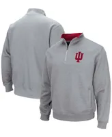 Men's Heather Gray Indiana Hoosiers Tortugas Team Logo Quarter-Zip Jacket