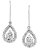 Diamond Teardrop Leverback Drop Earrings (1/10 ct. t.w.) in Sterling Silver