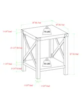 Farmhouse Metal-x Accent Table with Lower Shelf