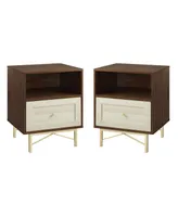 1 Drawer Modern Nightstand Set, 2 Piece