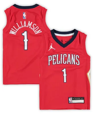 Preschool Girls and Boys Zion Williamson Red New Orleans Pelicans 2020/21 Fast Break Replica Jersey Statement Edition