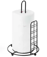 Freestanding Sturdy Round Single Roll Black Iron Paper Towel Holder