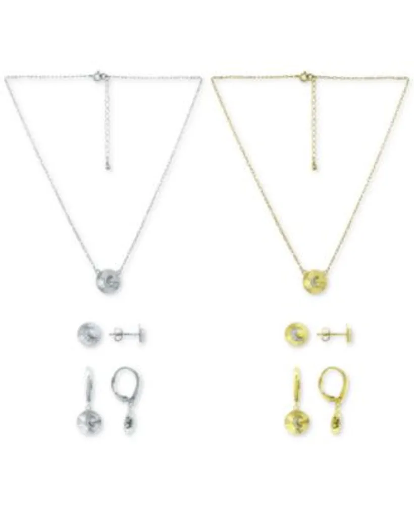 Giani Bernini Cubic Zirconia Moon Disc Pendant Necklace Stud Drop Earrings Jewelry Collection Created For Macys