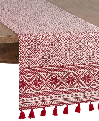 Saro Lifestyle Table Runner with Christmas Pattern Design, 54" x 16"