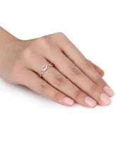 Morganite (1/3 ct. t.w.) & Diamond Accent Braided Shank Ring 18k Rose Gold-Plated Sterling Silver