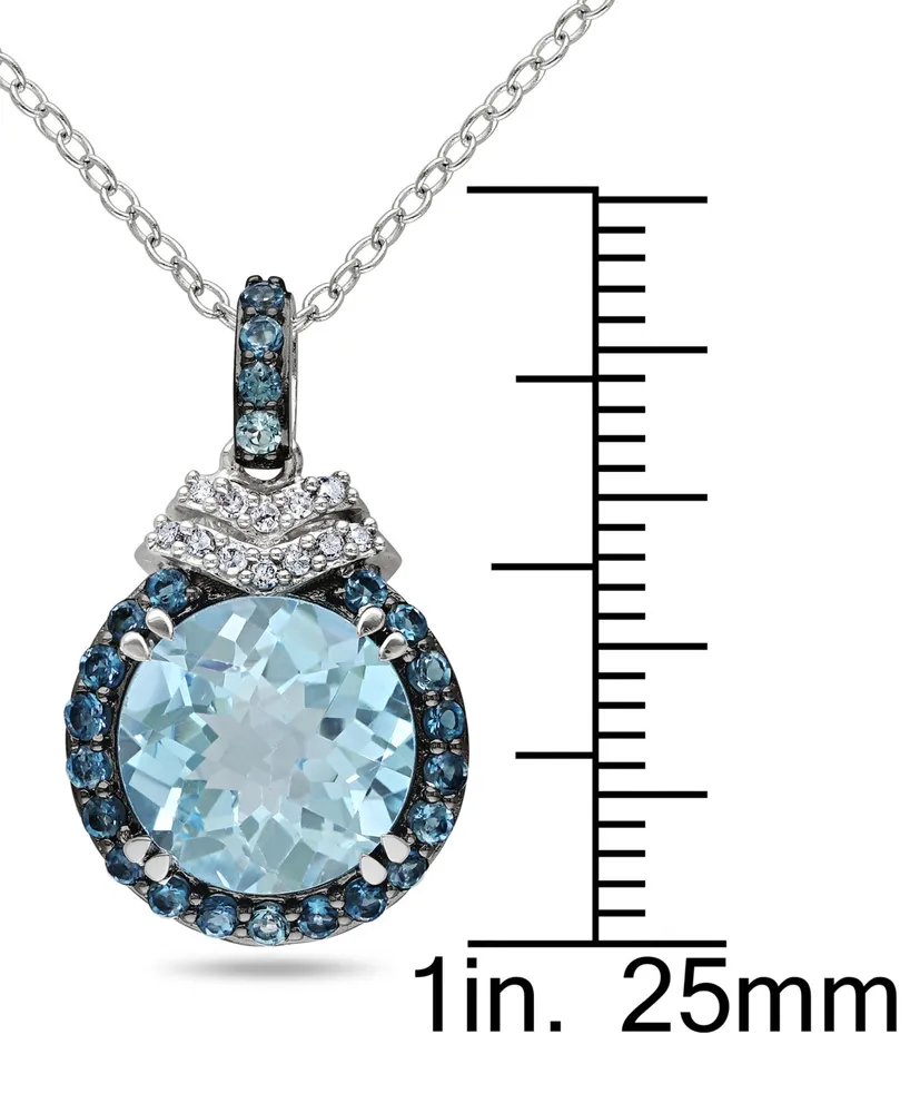 Blue Topaz (4-3/4 ct. t.w.) & Diamond (1/20 ct. t.w.) 18" Pendant Necklace in Sterling Silver