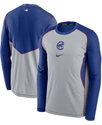 Men's Gray, Royal Chicago Cubs Authentic Collection Game Performance Pullover Sweatshirt