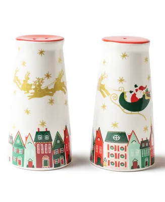 Christmas In The Village Salt and Pepper Shaker, Set of 2