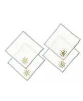 Gold Tone Stars Cocktail Napkins, Set of 4