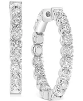 Diamond In & Out Hoop Earrings (5 ct. t.w.) in 14k White Gold
