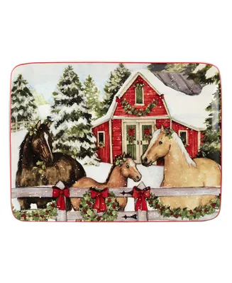Homestead Christmas Rectangular Platter, 16" x 12"