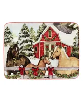 Homestead Christmas Rectangular Platter, 16" x 12"