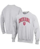 Men's Gray Indiana Hoosiers Arch Over Logo Reverse Weave Pullover Sweatshirt