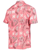 Men's Scarlet Nebraska Huskers Vintage-Like Floral Button-Up Shirt