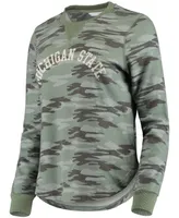 Women's Camo Michigan State Spartans Comfy Pullover Sweatshirt