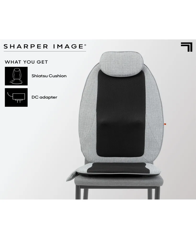 Sharper Image Massage Seat Topper 4-Node Shiatsu with Heat & Vibration