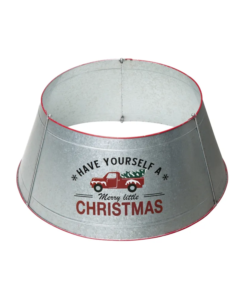 Glitzhome Galvanized Metal Truck Tree Collar Kd, 26" - Silver