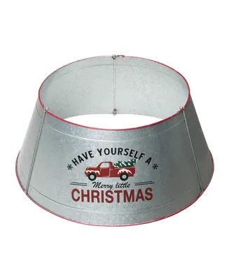 Glitzhome Galvanized Metal Truck Tree Collar Kd, 26" - Silver