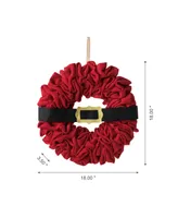 Glitzhome Christmas Belt Fabric Wreath, 18"