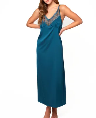 Women's Lucile Satin and Lace Long Gown