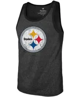 Men's T.j. Watt Heathered Black Pittsburgh Steelers Name Number Tri-Blend Tank Top