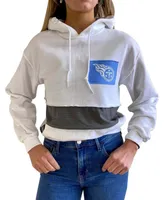 Women's White Tennessee Titans Crop Dolman Pullover Hoodie