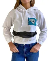 Women's White Jacksonville Jaguars Crop Dolman Pullover Hoodie