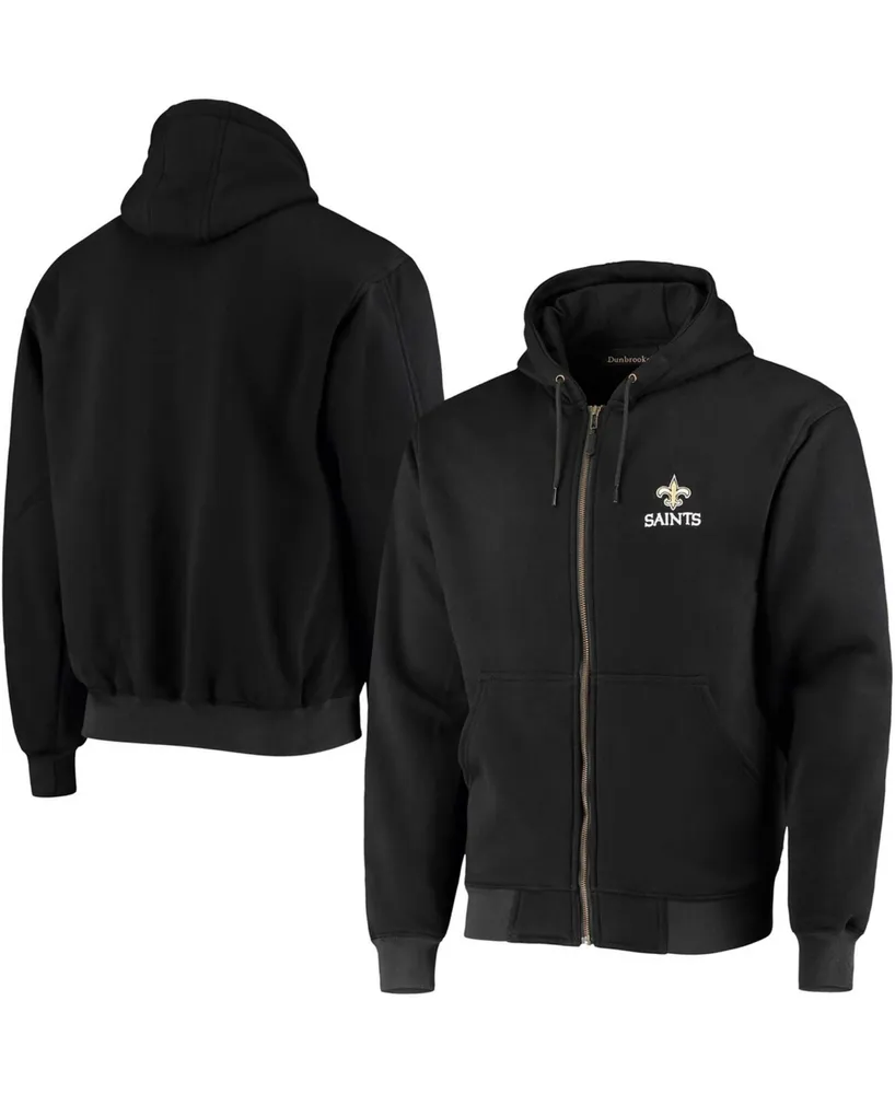 Men's Black New Orleans Saints Craftsman Thermal Lined Full-Zip Hoodie