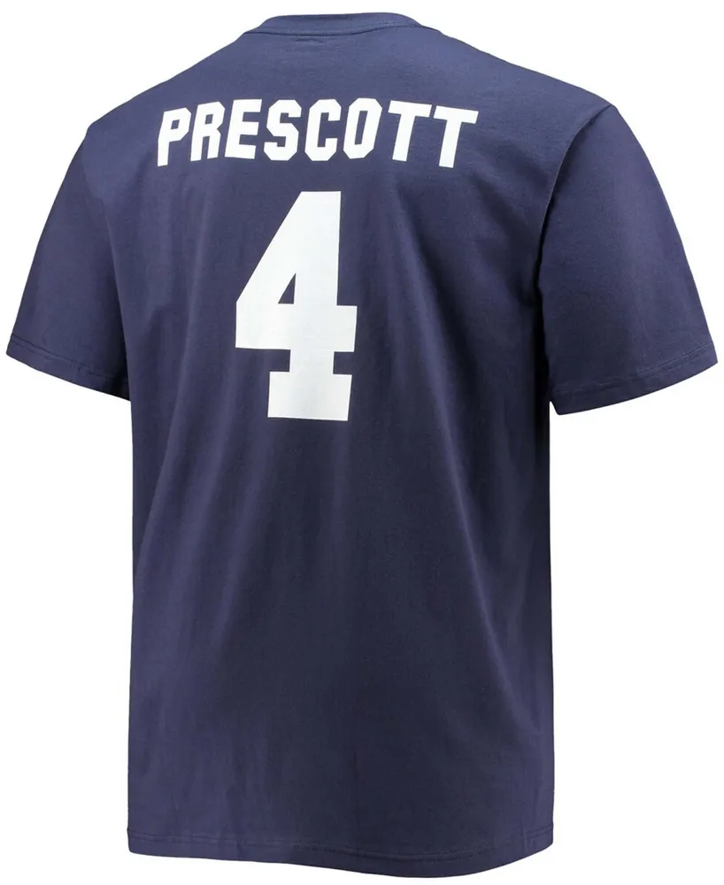 Men's Big and Tall Dak Prescott Navy Dallas Cowboys Player Name Number T-shirt