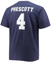 Men's Big and Tall Dak Prescott Navy Dallas Cowboys Player Name Number T-shirt