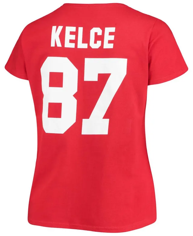 Lids Travis Kelce Kansas City Chiefs Majestic Threads Women's Super Bowl  LVII Team Color Name & Number Tri-Blend Raglan 3/4-Sleeve T-Shirt - Red