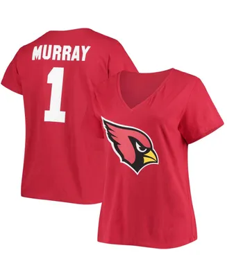 Women's Plus Kyler Murray Cardinal Arizona Cardinals Name Number V-Neck T-shirt