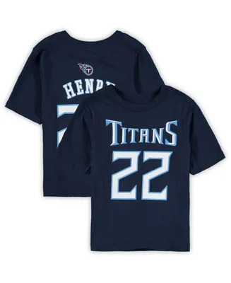 Preschool Boys and Girls Navy Derrick Henry Tennessee Titans Mainliner Player Name Number T-shirt