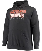 Men's Big and Tall Heathered Charcoal Cleveland Browns Practice Pullover Hoodie
