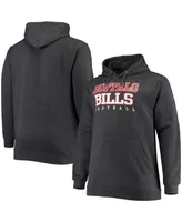 Men's Big and Tall Heathered Charcoal Buffalo Bills Practice Pullover Hoodie