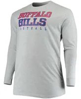 Men's Big and Tall Heathered Gray Buffalo Bills Practice Long Sleeve T-shirt