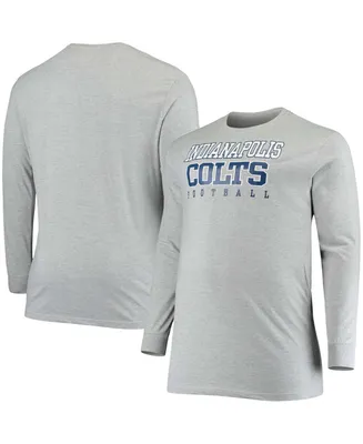 Men's Big and Tall Heathered Gray Indianapolis Colts Practice Long Sleeve T-shirt