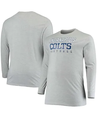 Fanatics Men's Big and Tall Heathered Gray Baltimore Ravens Practice Long  Sleeve T-shirt