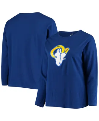 Women's Plus Royal Los Angeles Rams Primary Logo Long Sleeve T-shirt