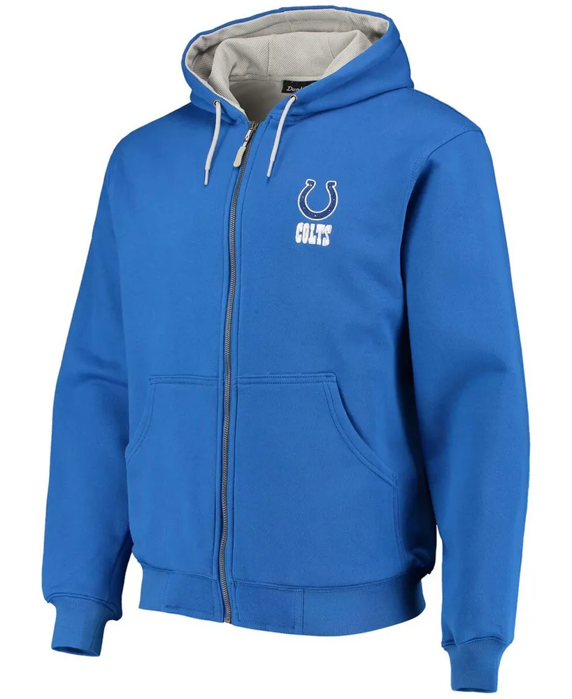 Men's Royal Indianapolis Colts Craftsman Thermal Lined Full-Zip Hoodie