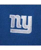 Men's Royal New York Giants Maverick Thermal Henley Long Sleeve T-shirt