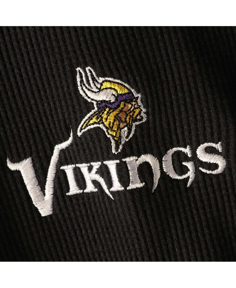 Men's Black Minnesota Vikings Maverick Thermal Henley Long Sleeve T-shirt